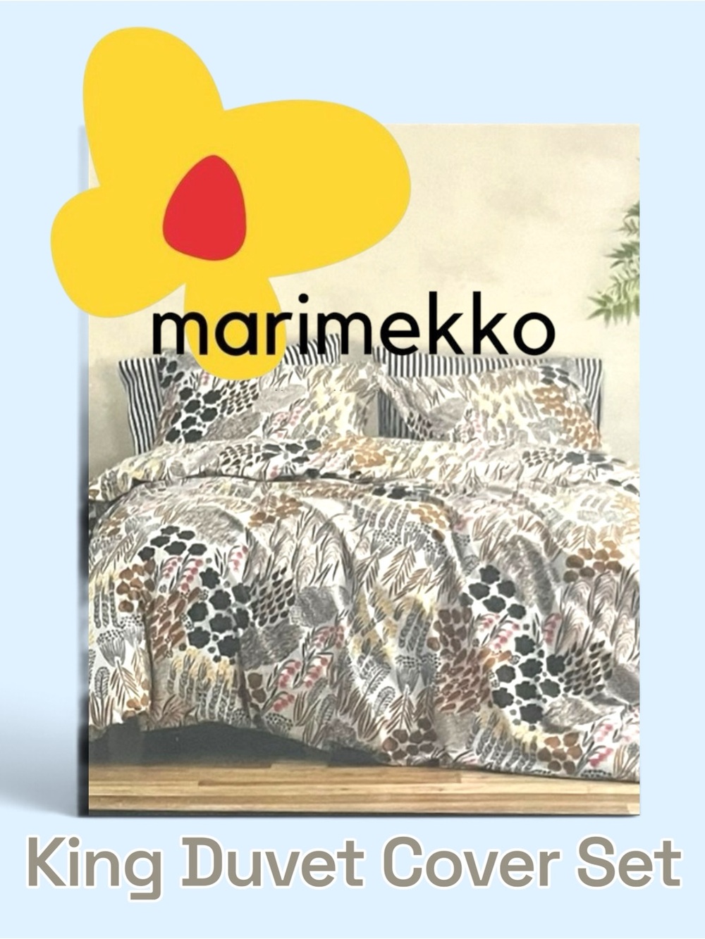 Marimekko NIB Pieni Letto Aino Maija Metsola Multicolor Duvet Cover - King